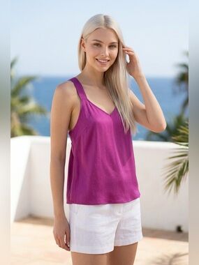 J. Crew Silk Babydoll Y2K Tank Top Womens 6P Vintage Preppy Girly Romantic Soft